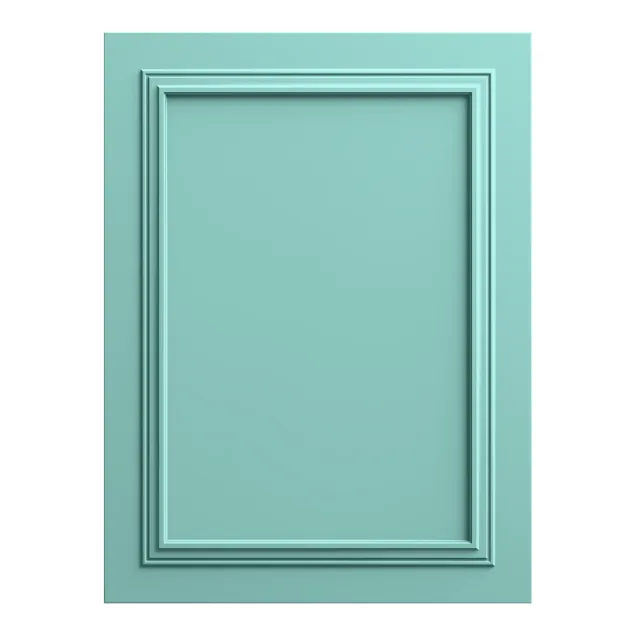 Panou decorativ MDF turcoaz cu finisaj mat și cadru în relief