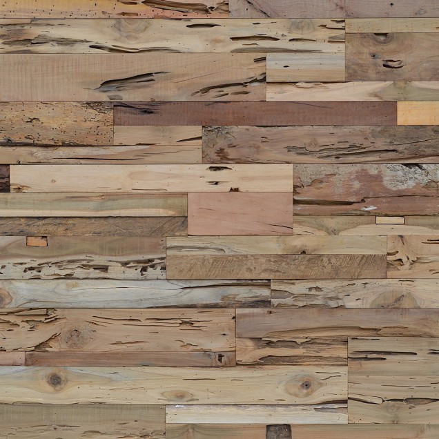 Panouri decorative 3D din lemn pe perete, cu aspect rustic