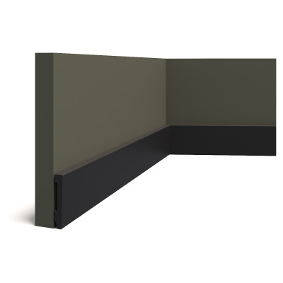 Plintă decorativă duropolimer DF08C-black (negru) - 200 x 8 x 1.5 cm