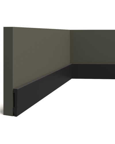 Plintă decorativă duropolimer DF08C-black (negru) - 200 x 8 x 1.5 cm