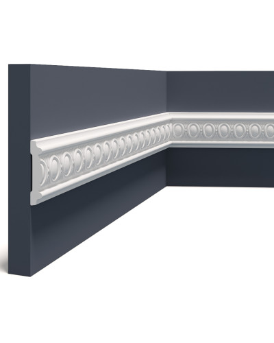 Brau decorativ alb cu model circular pentru perete