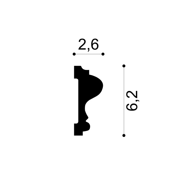 Profile Decorative Manavi MNV-CR889-6.2x2.6x200. Conține culorile: