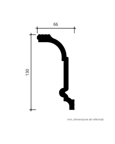 Cornisa decorativa 6.50.246, Dimensiuni: 13 x 6.6 x 200 cm, Gaudi Decor