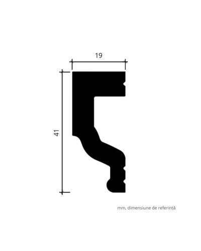 Brau decorativ alb cu profil detaliat