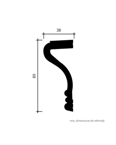 Brau decorativ 6.51.392, dimensiuni 8.9 x 3.8 x 200 cm