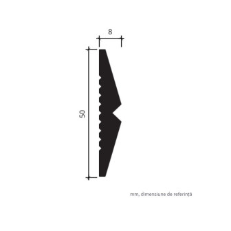 Brau decorativ alb, dimensiuni 5 x 0.8 x 200 cm