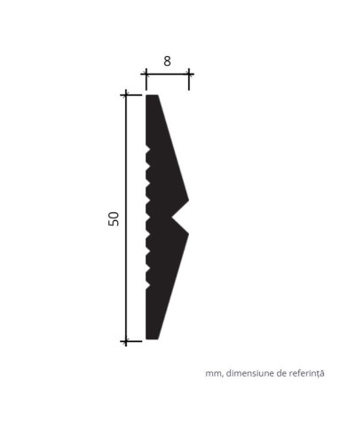 Brau decorativ alb, dimensiuni 5 x 0.8 x 200 cm
