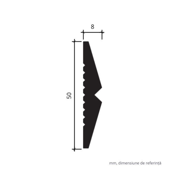 Brau decorativ alb, dimensiuni 5 x 0.8 x 200 cm