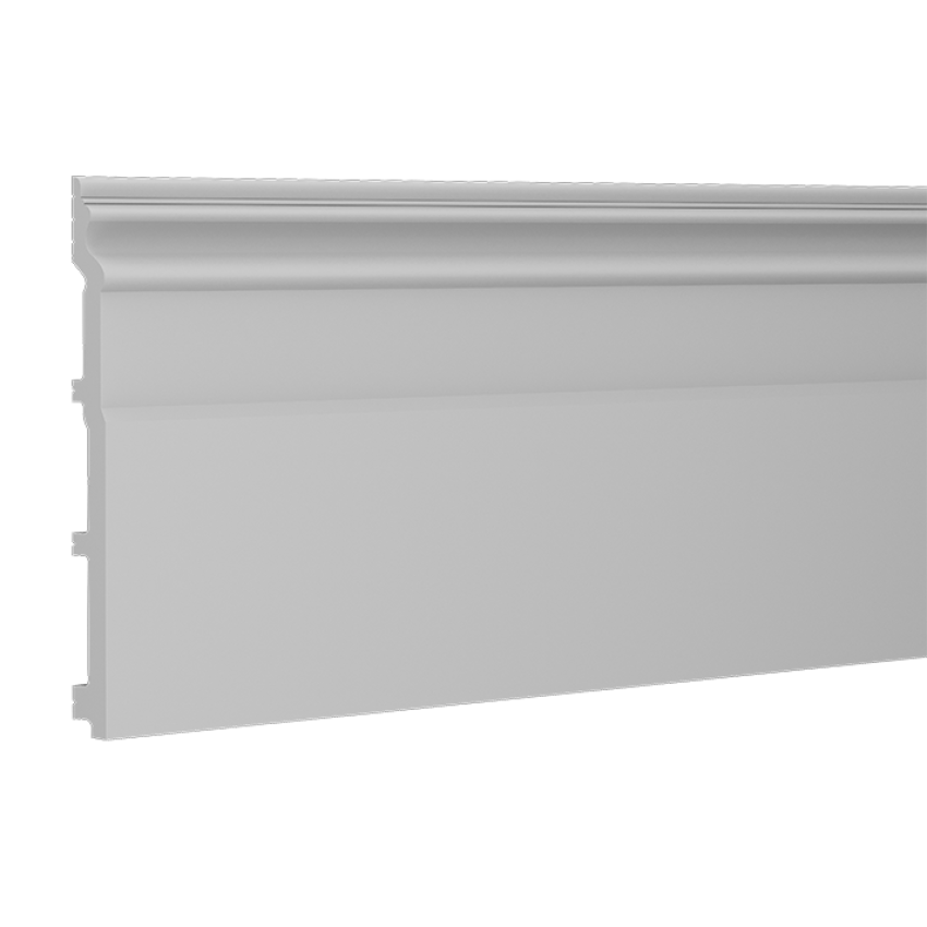 Plinta decorativa alba, dimensiuni 20 x 1.5 x 200 cm