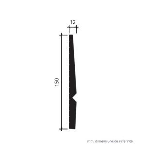 Plinta decorativa alba 15x1.2x200 cm