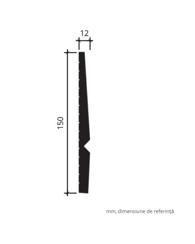 Plinta decorativa alba 15x1.2x200 cm