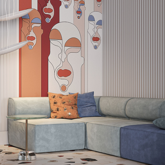 Panou decorativ 3D riflat, alb