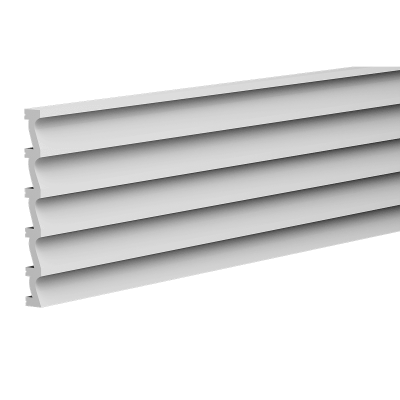 Panou decorativ 3D riflat, alb
