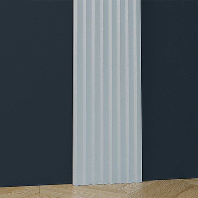 Panou decorativ riflat 3D alb