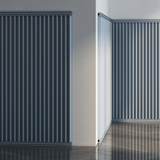 Panou decorativ riflat alb 3D