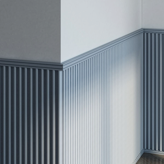 Panou decorativ riflat alb 3D