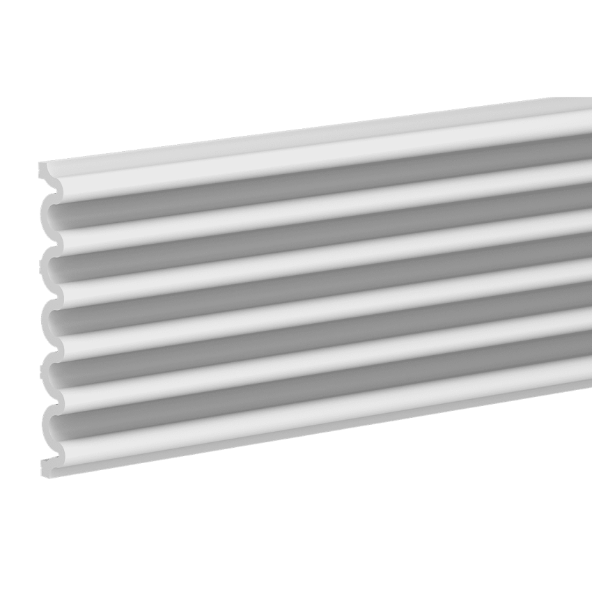 Panou decorativ riflat alb 3D