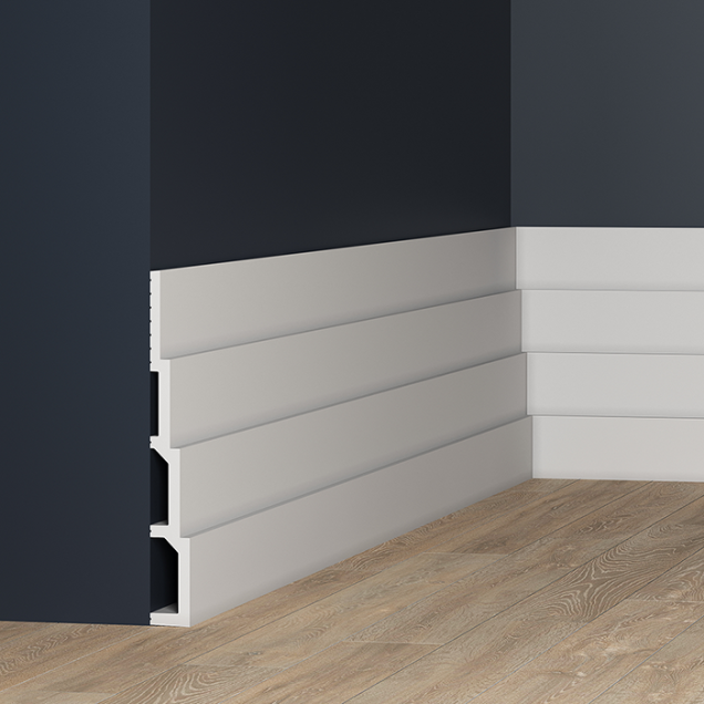 Panou decorativ riflat alb