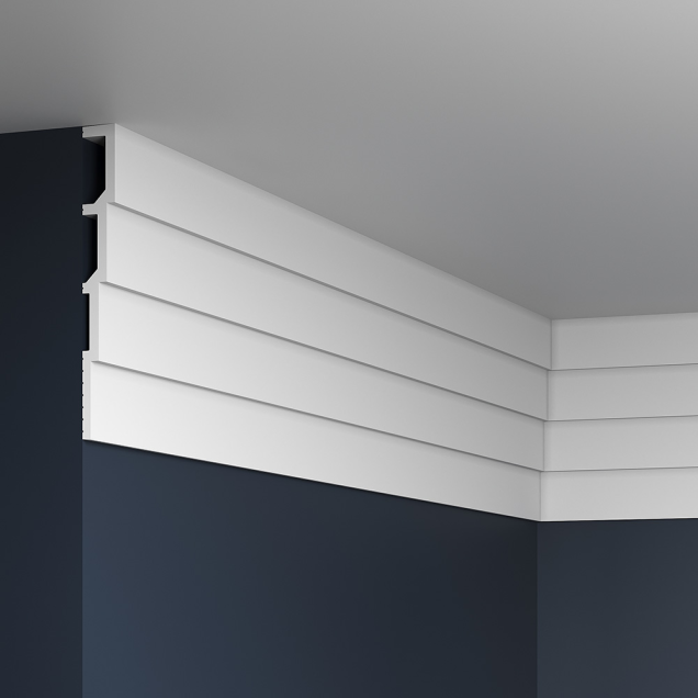 Panou decorativ riflat alb