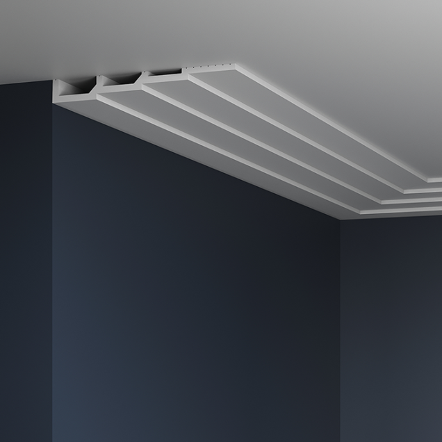 Panou decorativ riflat alb