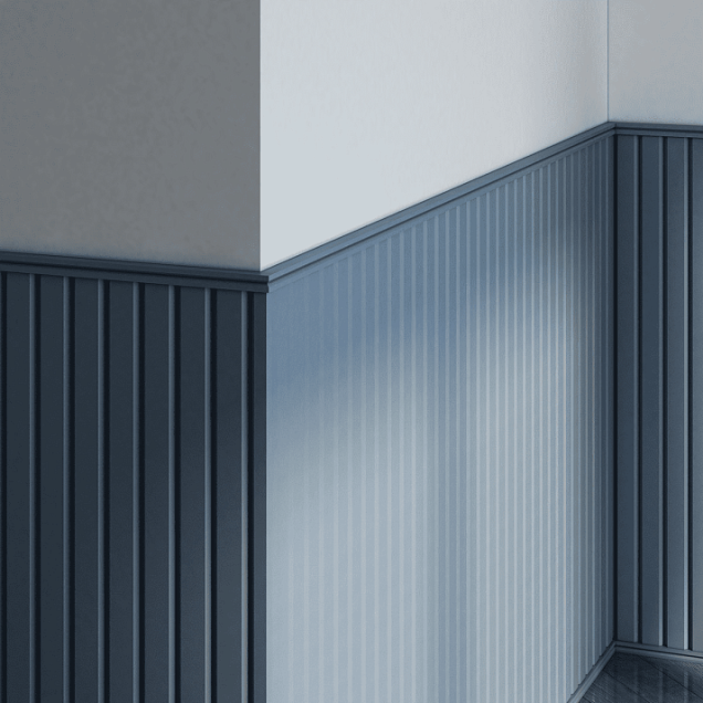 Panou decorativ riflat 3D alb