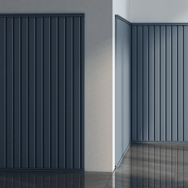 Panou decorativ riflat 3D alb