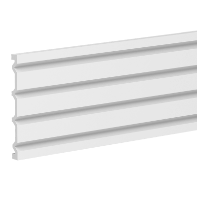 Panou decorativ riflat 3D alb