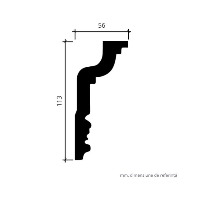 Cornisa decorativa alba pentru tavan