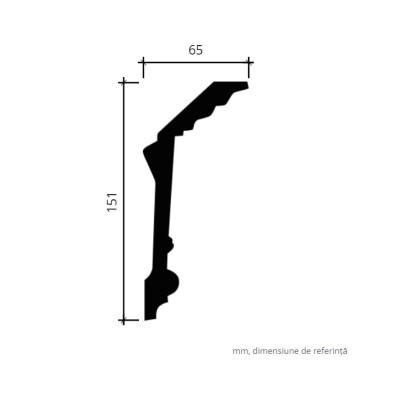 Cornișă decorativă cu design floral, ideală pentru tavan