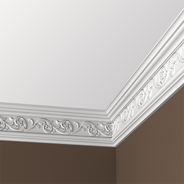 Cornișă decorativă cu design floral, ideală pentru tavan