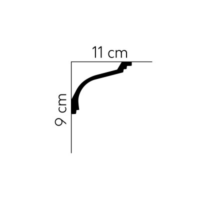 Cornisa decorativa flexibila MDB110F, 240 X 9.2 X 10.6 cm, Mardom Decor, Cornișe tavan 