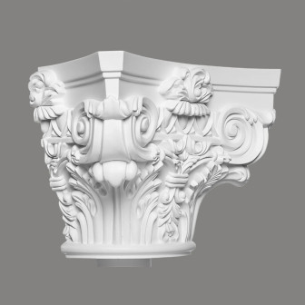 Capitel decorativ alb, design clasic
