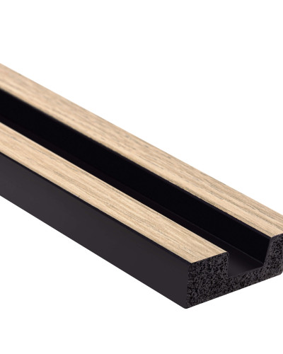 Profil stanga pentru Panoul riflat 3D Lamelli Stretto, Light Oak, 270x3.6 cm, Mardom Decor