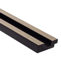 Profil stanga pentru panoul riflat 3D Lamelli Stretto, Grey Oak, 270x3.6 cm, Mardom Decor