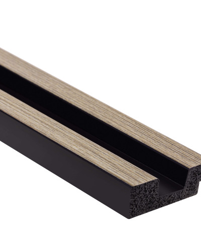 Profil stanga pentru panoul riflat 3D Lamelli Stretto, Grey Oak, 270x3.6 cm, Mardom Decor
