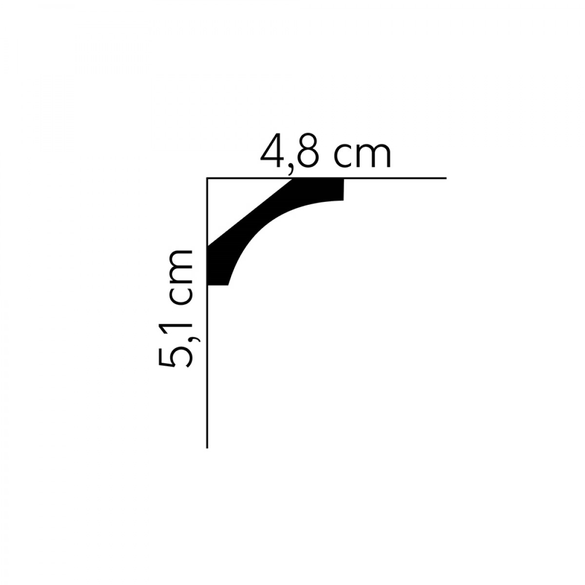 Cornisa decorativa flexibila MDB210F, 235 X 5.1 X 4.8 cm, Mardom Decor, Cornișe tavan 