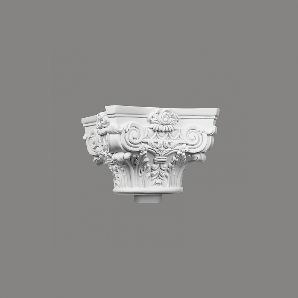 Capitel corintian decorativ C1000-2W, pentru coloanele C3000W si C4000W, Ø 16 x 29 x 20.7 cm, Mardom Decor, Coloane si semicoloane 
