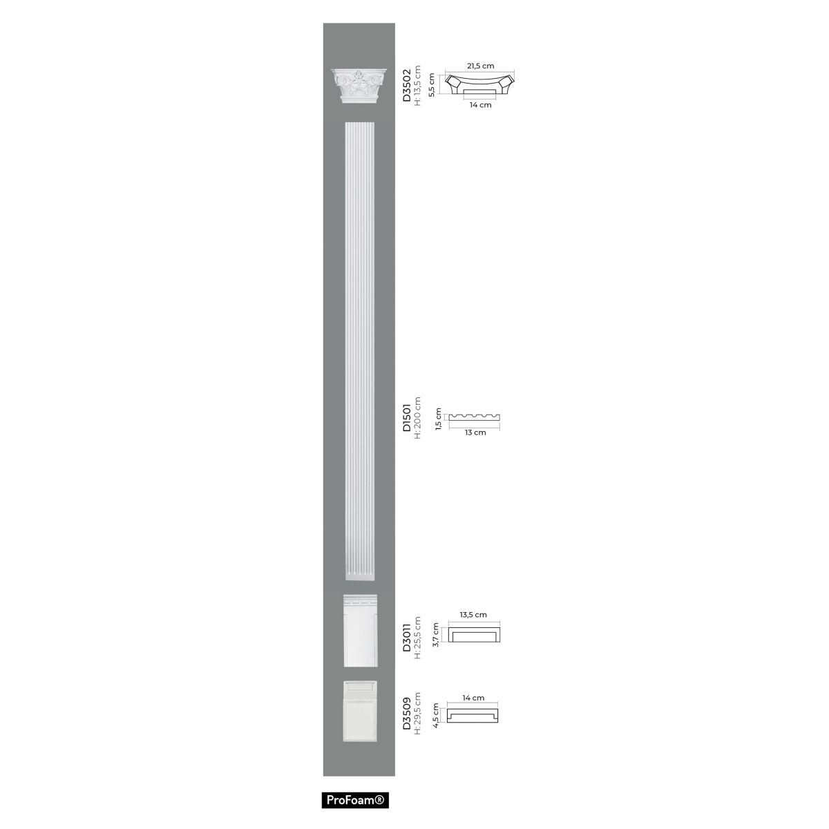 Coloane si semicoloane Mardom Decor MRD-D1501, material: ProFoam