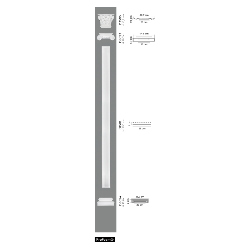 Coloane si semicoloane Mardom Decor MRD-D1518, material: ProFoam
