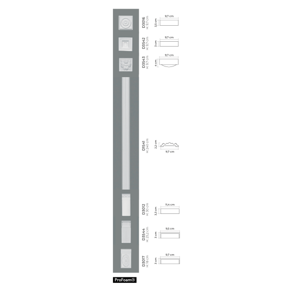 Pilastru D1541, 240 x 9.7 x 2.2 cm, Mardom Decor