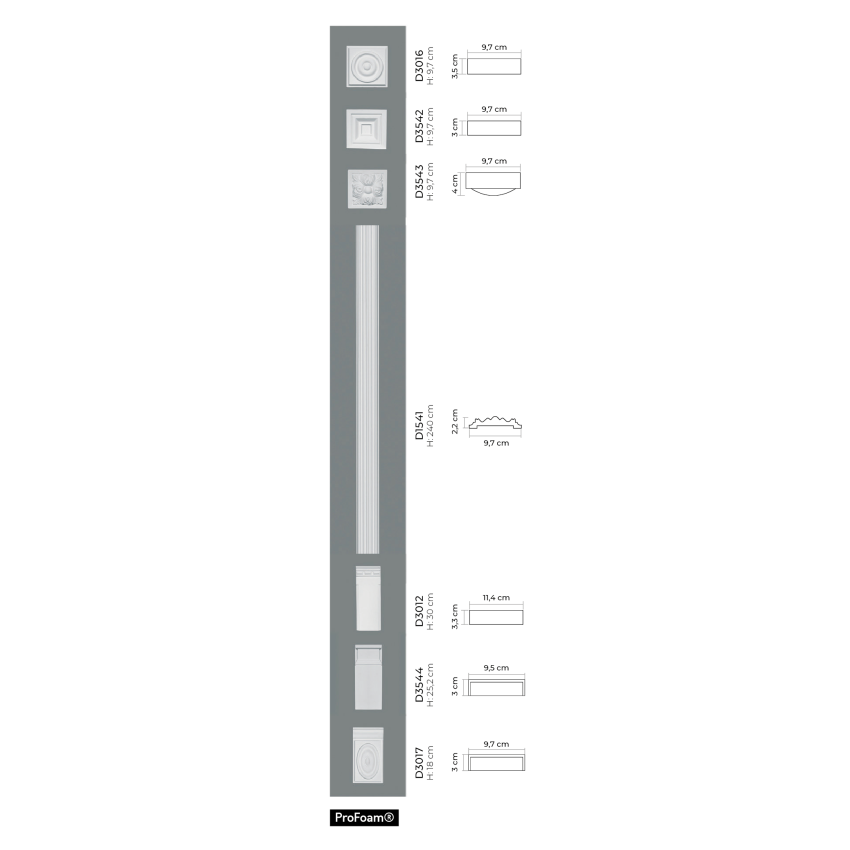 Coloane si semicoloane Mardom Decor MRD-D1541, material: ProFoam