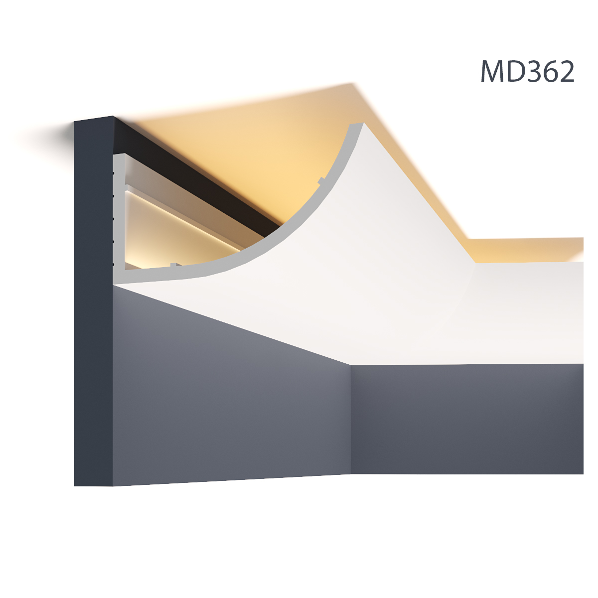Cornisa decorativa pentru LED MD362, 200 X 17.2 X 8.6 cm, Mardom Decor, Cornișe tavan 