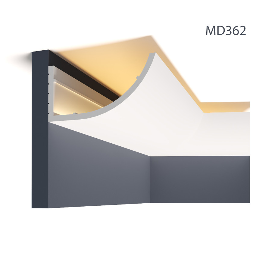 Cornisa decorativa pentru iluminat indirect cu LED