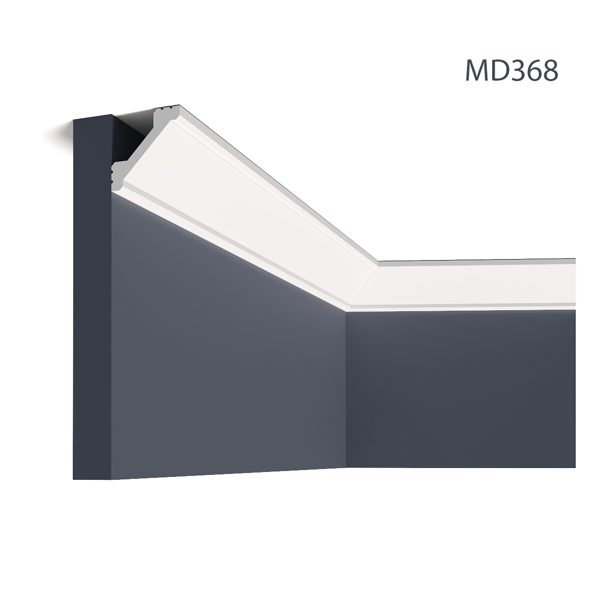 Cornisa decorativa pentru LED MD368, 200 X 5.1 X 5.1 cm, Mardom Decor, Cornișe tavan 