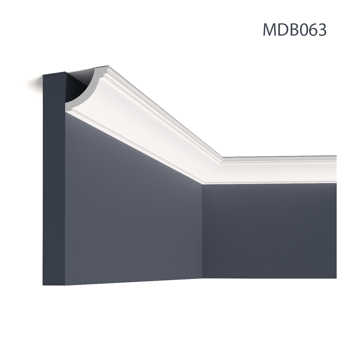 Cornisa decorativa MDB063, 240 X 4.5 X 5.5 cm, Mardom Decor, Cornișe tavan 