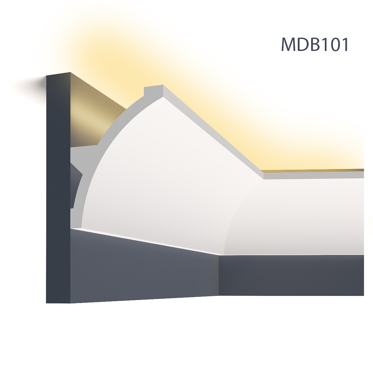 Cornisa decorativa pentru LED MDB101, 240 X 14 X 10.6 cm, Mardom Decor, Cornișe tavan 
