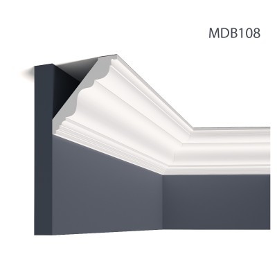 Cornisa decorativa flexibila MDB108F, 235 X 10 X 10 cm, Mardom Decor, Cornișe tavan 