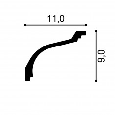 Cornisa decorativa flexibila MDB110F, 200 X 8.9 X 10.6 cm, Mardom Decor