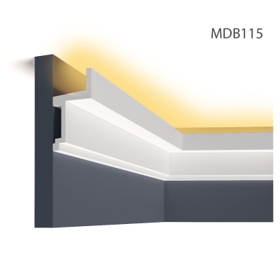Cornisa decorativa pentru LED MDB115, 240 X 11 X 6 cm, Mardom Decor, Cornișe tavan 