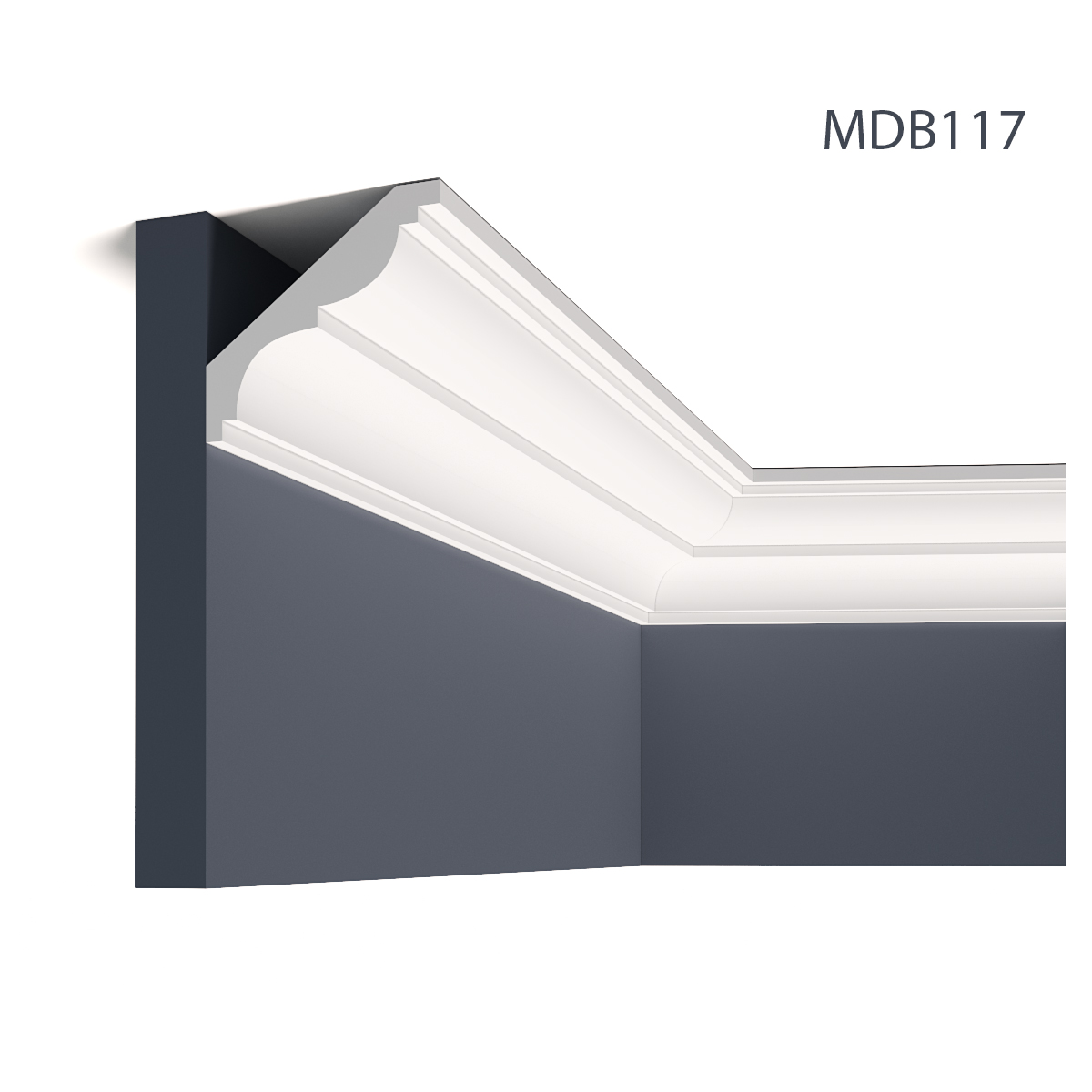 Cornisa decorativa MDB117, 240 X 8.3 X 9.2 cm, Mardom Decor, Cornișe tavan 